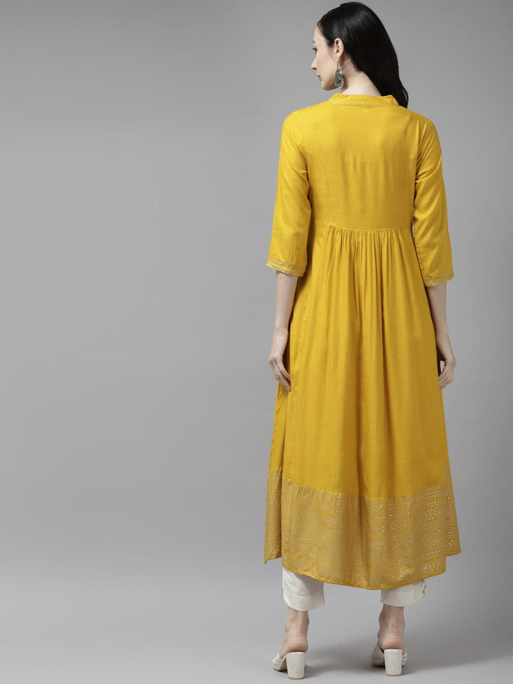 Mustard Sequins Kurta-Yufta Store-9904KURMSS