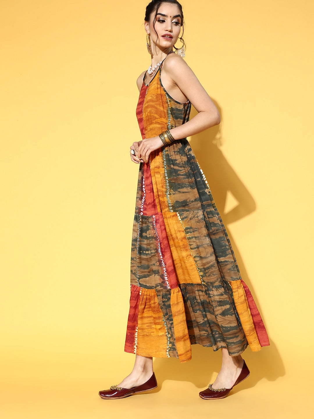 Mustard Tie and Dye Dress-Yufta Store-9415DRSMSS