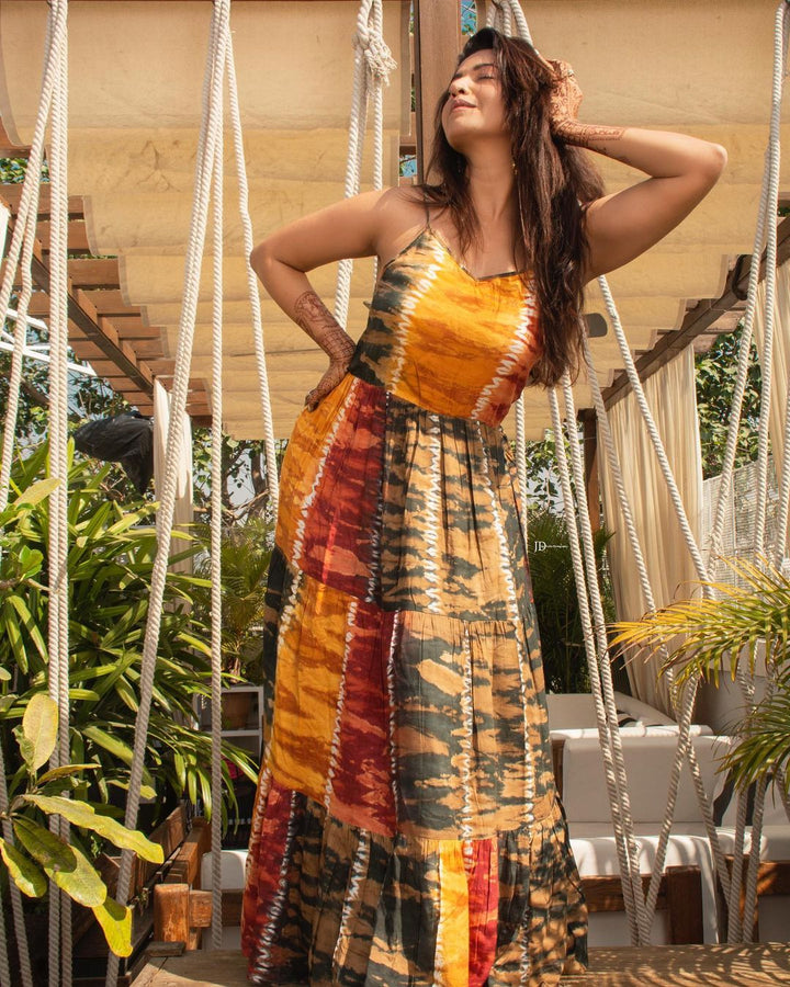 Mustard Tie and Dye Dress-Yufta Store-9415DRSMSS