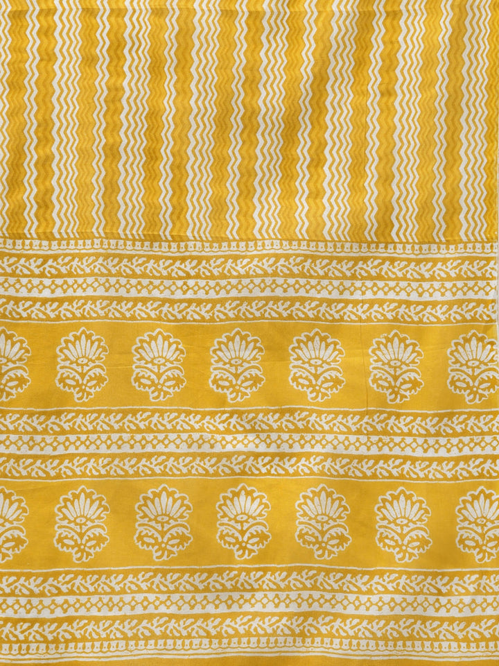 Mustard Yellow Printed Dupatta Set
