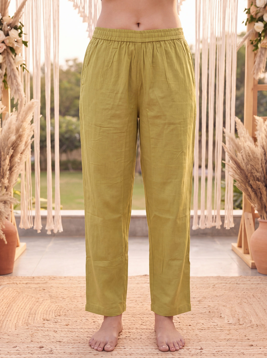 Lime Green Petal Soft Kurta Dupatta Pant Set
