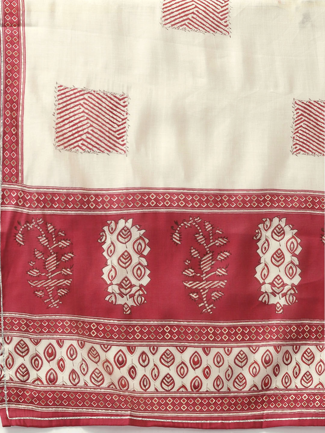 Off White Ethnic Motifs Dupatta Set-Yufta Store-5601SKDRDM