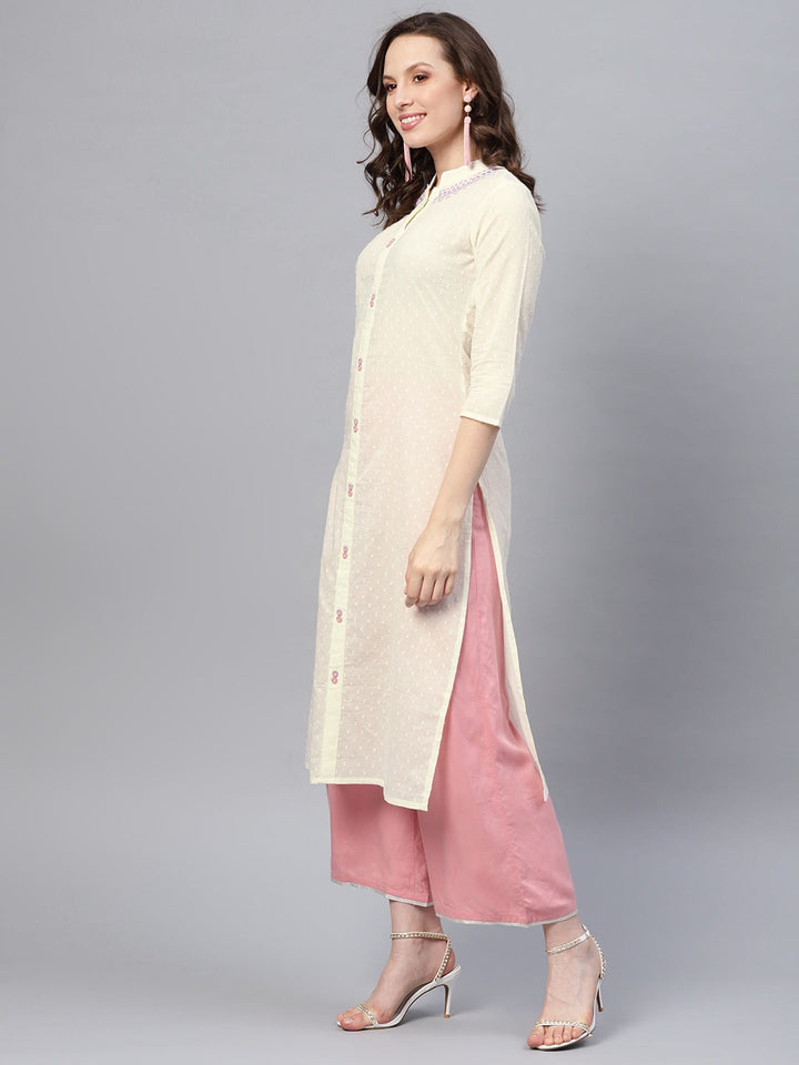 Off-White Straight Kurta-Yufta Store-DBAJWKU01616S