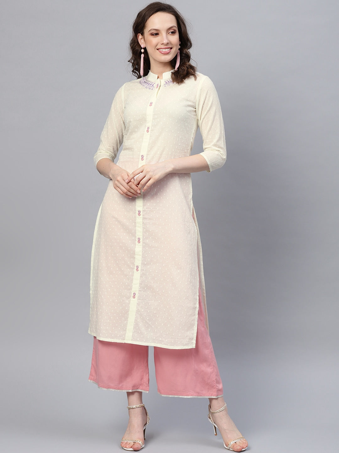 Off-White Straight Kurta-Yufta Store-DBAJWKU01616S