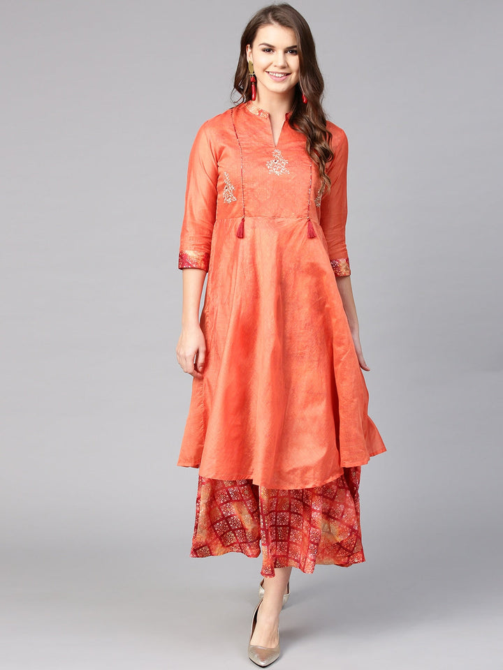 Orange Printed Dress-Yufta Store-YUFPKU1800S