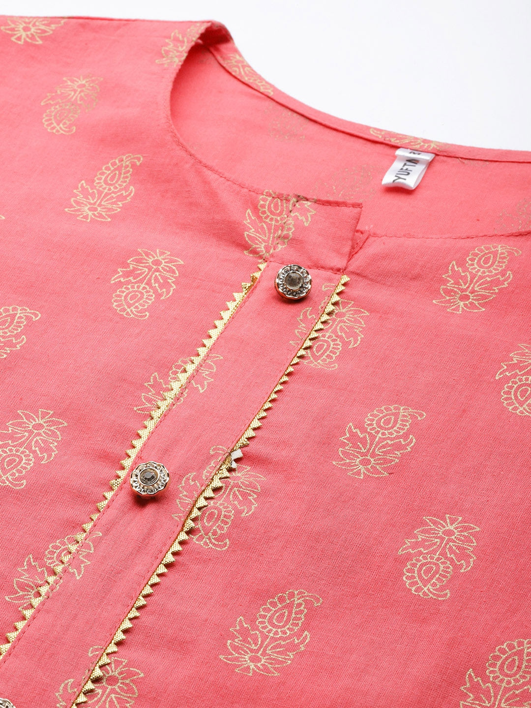 Peach Cotton Kurta-Yufta Store-5703KURPKM