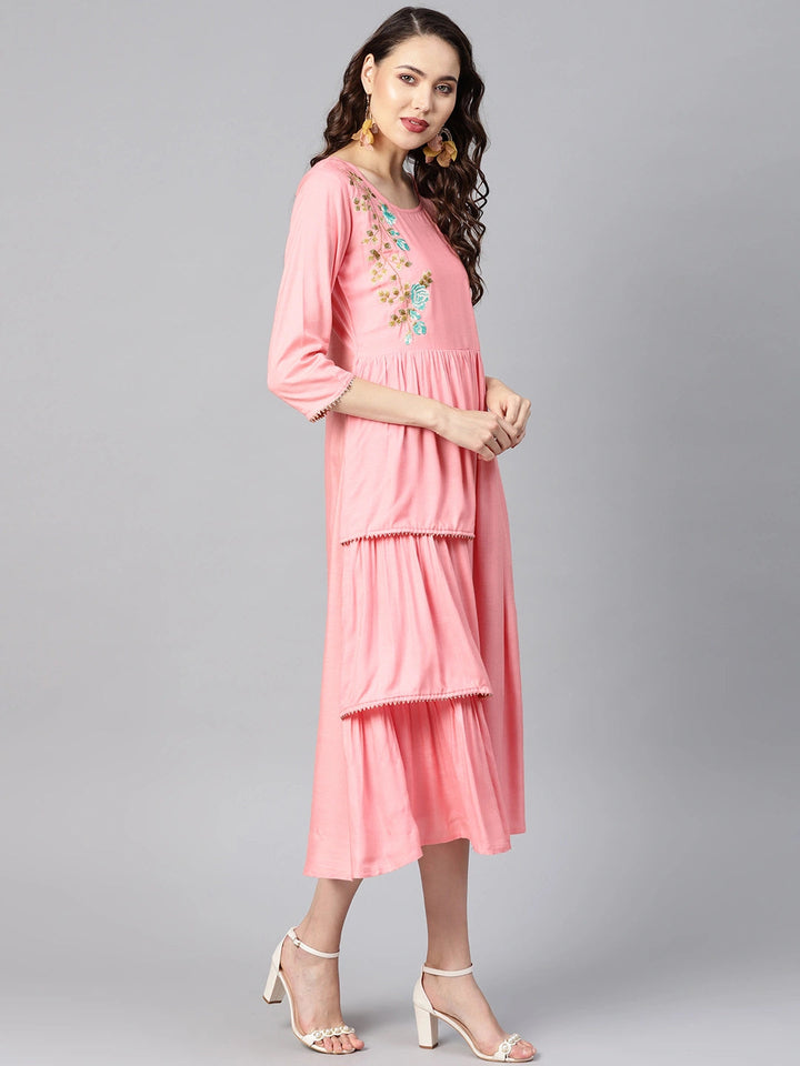 Peach Pink Dress-Yufta Store-YUFEKKU627PCS