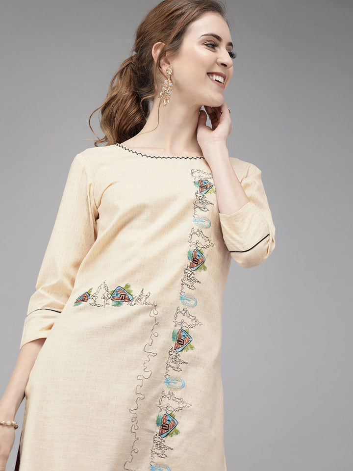 Peach Staight Kurta-Yufta Store-7241KURPCS