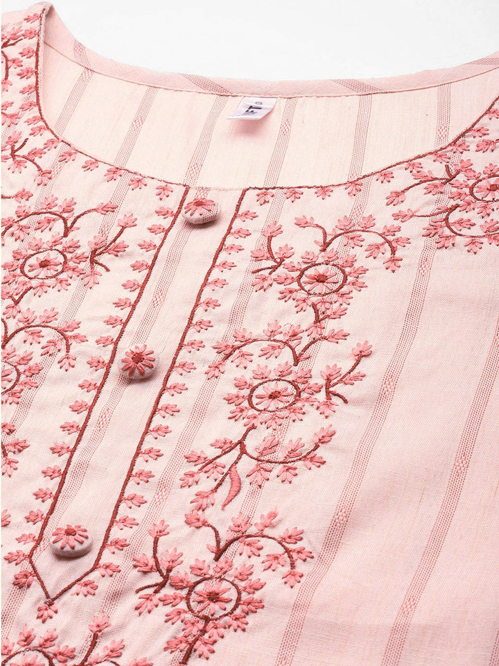 Peach Yoke Design Kurta-Yufta Store-9588KURPCS