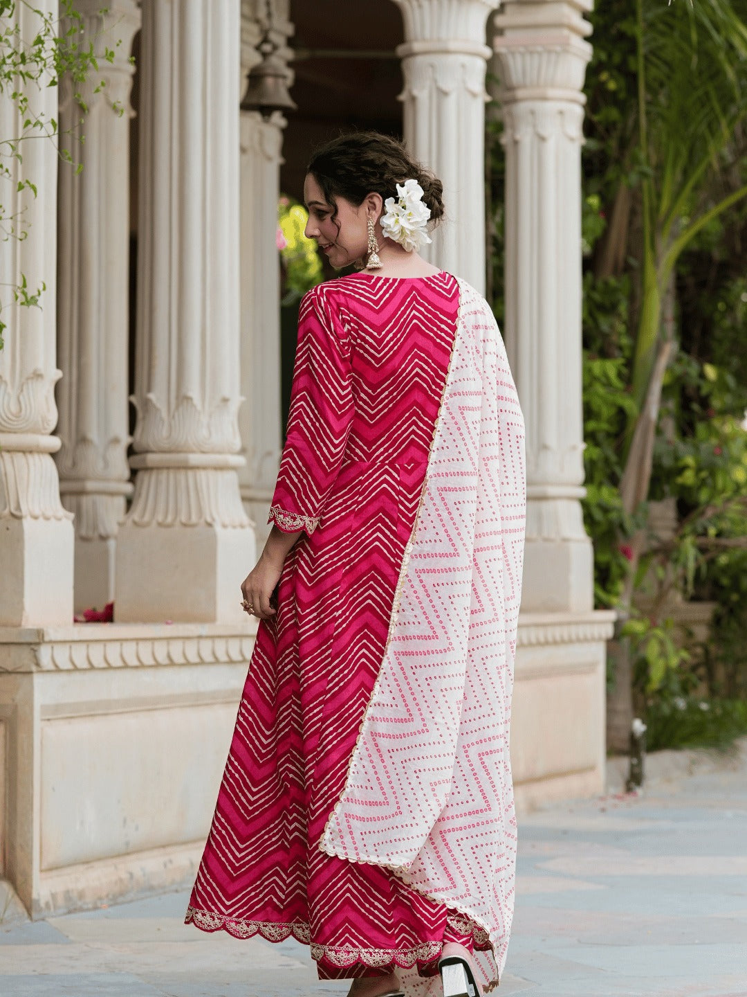 Pink Dori_Embroidery Kurta with Trouser & Dupatta-Yufta Store-1471SKDPKS