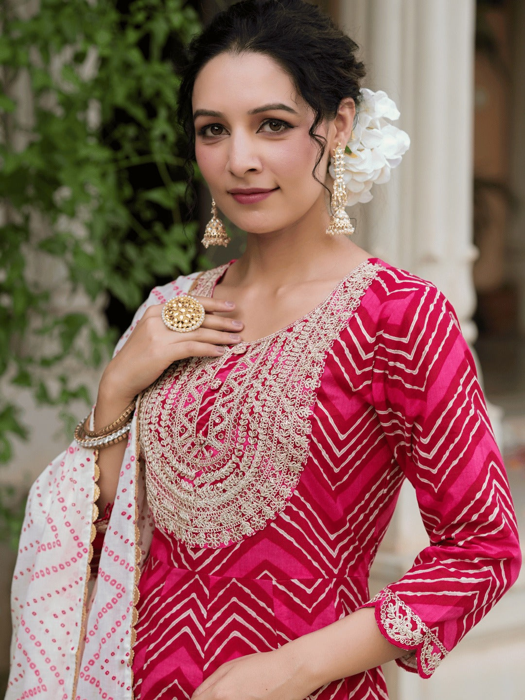 Pink Dori_Embroidery Kurta with Trouser & Dupatta