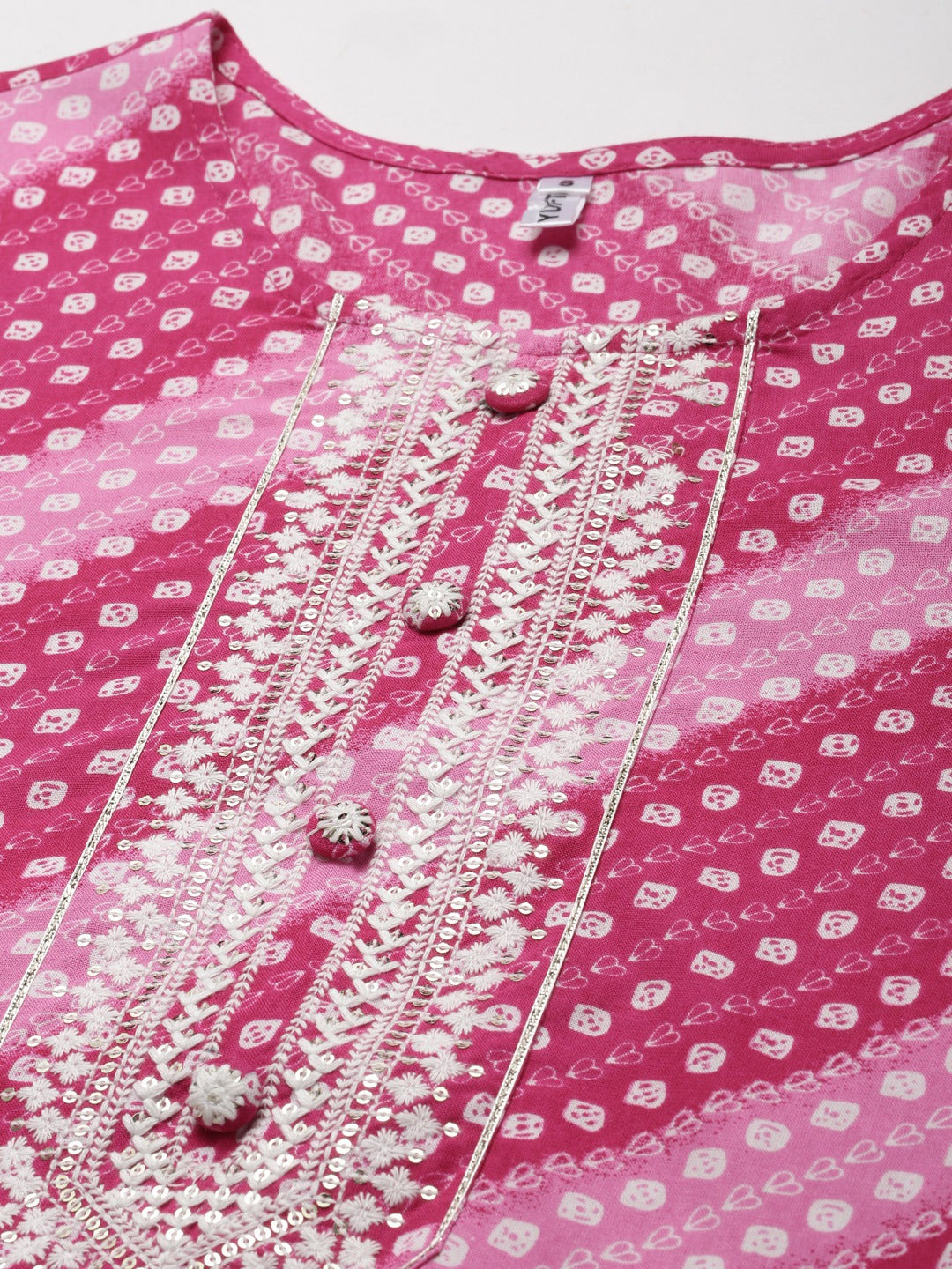 Pink Embroidered Kurta-Yufta Store-9866KURPKS