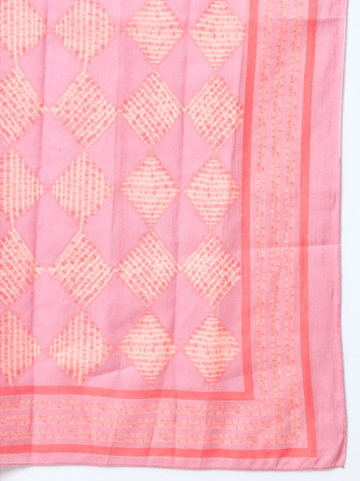 Pink Ethnic Motifs Cotton Kurta Dupatta Set-Yufta Store-6815SKDPKS