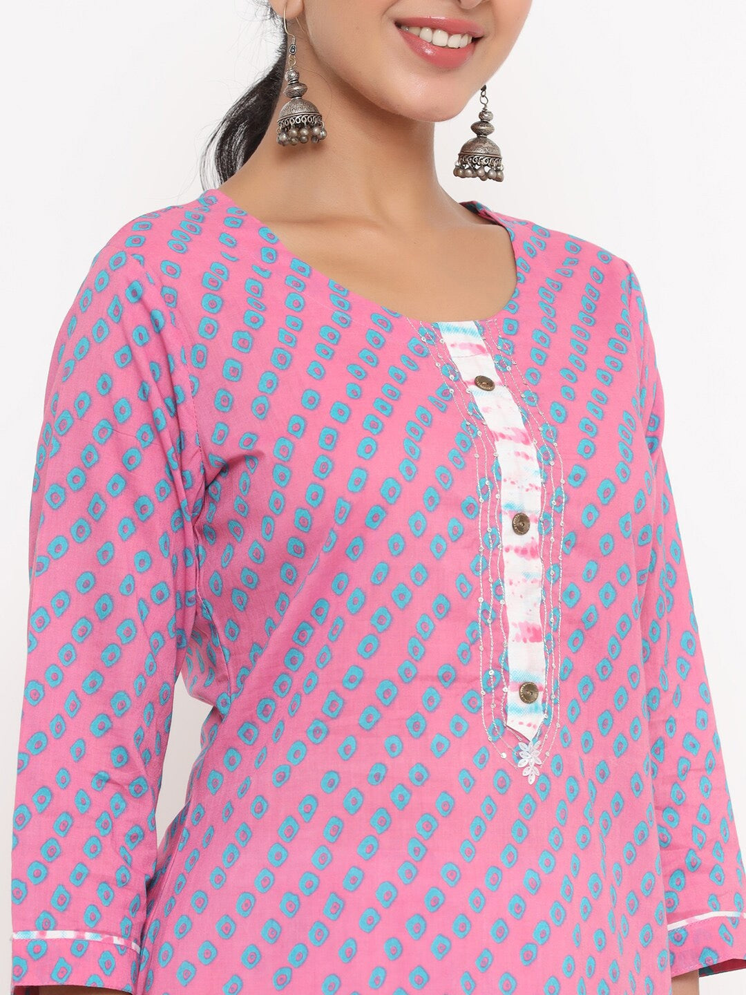 Pink Ethnic Motifs Printed Dupatta Set-Yufta Store-4740SKDPKM