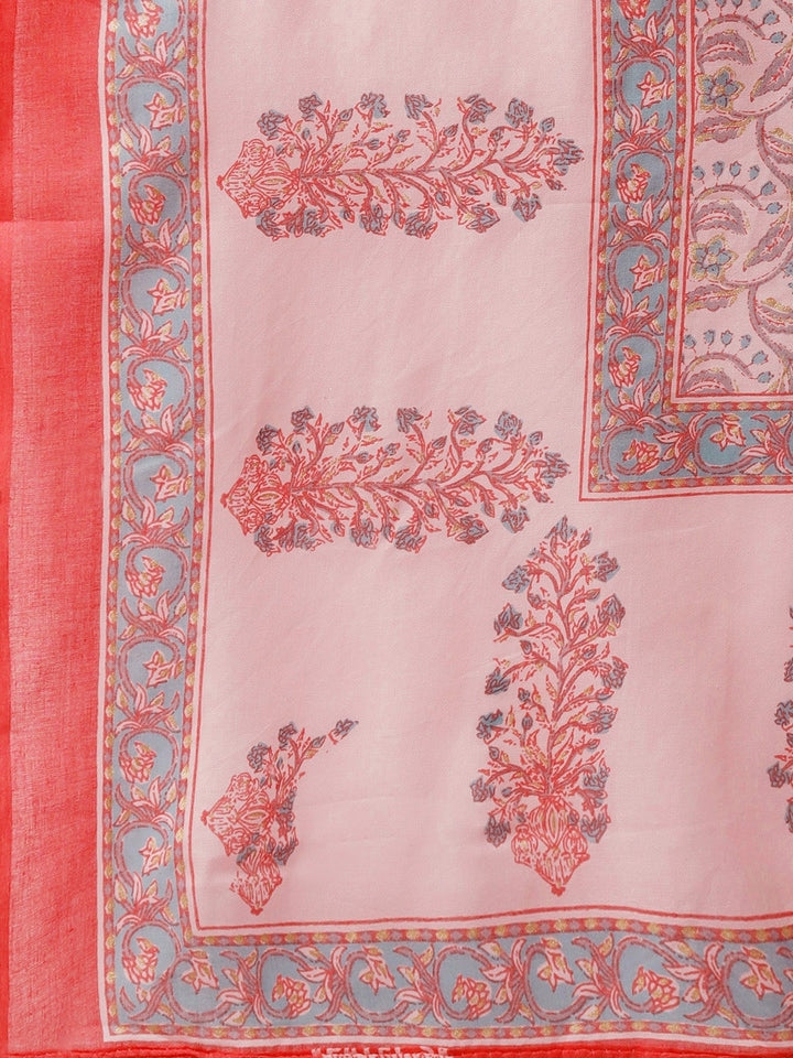 Pink Ethnic Motifs Printed Dupatta Set-Yufta Store-4770SKDPKM