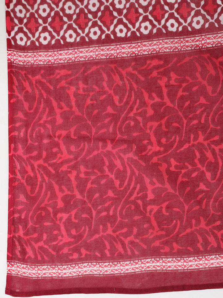 Pink Ethnic Motifs Printed Dupatta Set-Yufta Store-9715SKDPKS