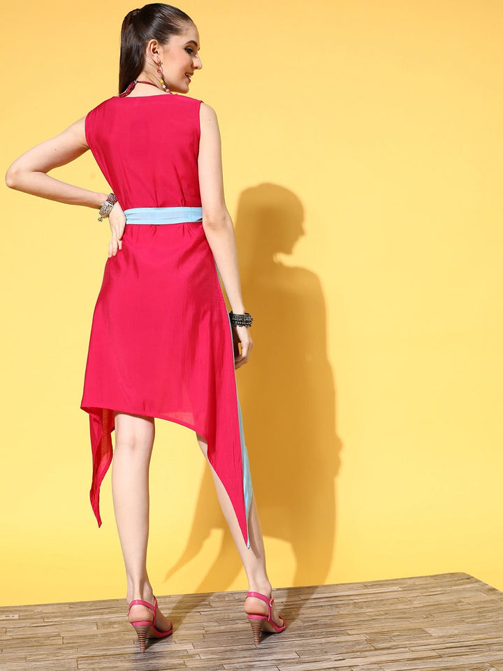 Pink Fit & Flare Dress-Yufta Store-8133DRSPKXS