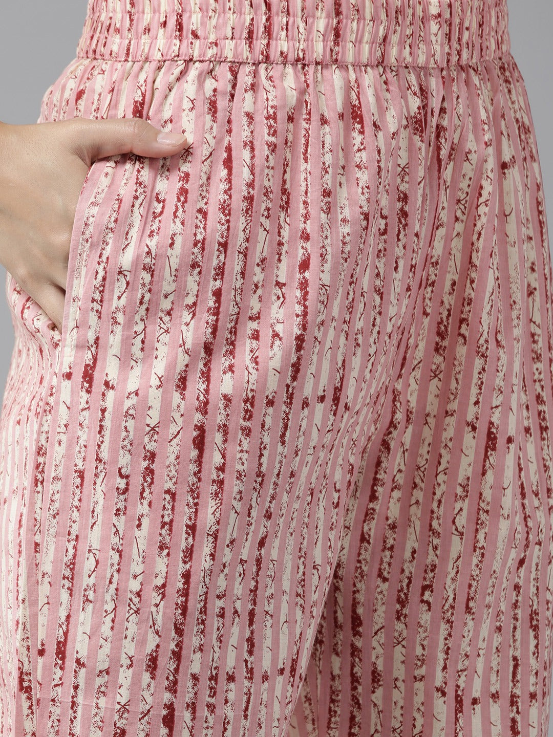 Pink Floral Embroidered Straight Cotton Kurta Dupatta Set-Yufta Store-1111SKDPKS