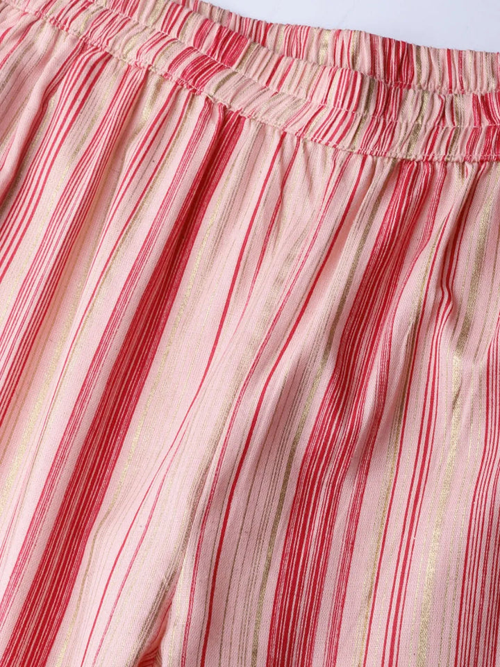 Pink & Golden Printed Kurta With Palazzo-Yufta Store-7135SETPKS