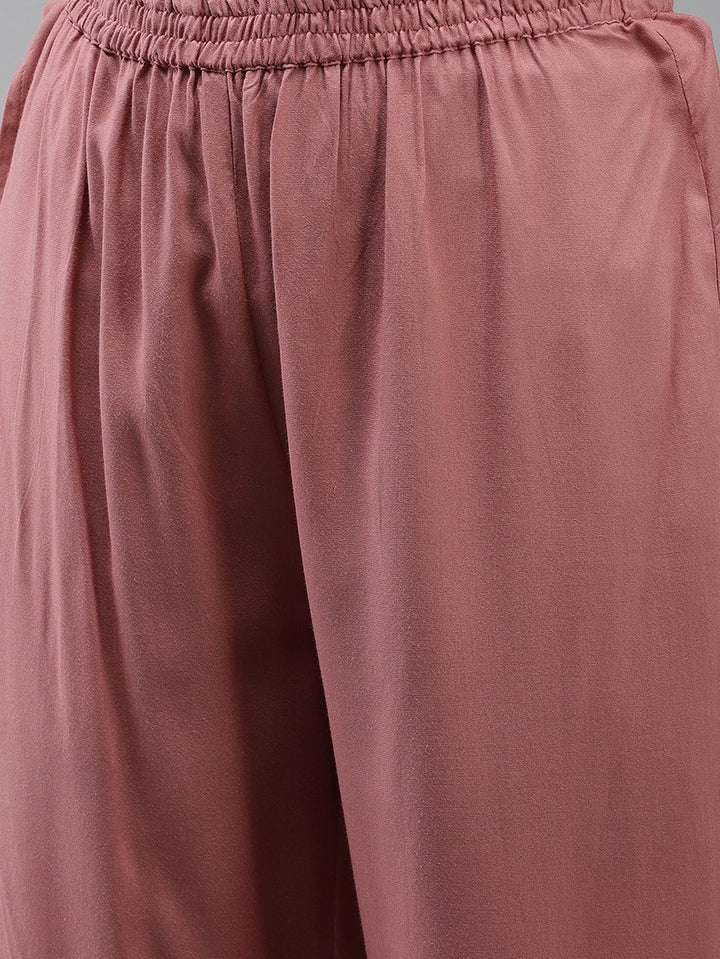 Pink & Grey Yoke Design Dupatta Set-Yufta Store-9284SKDPRS