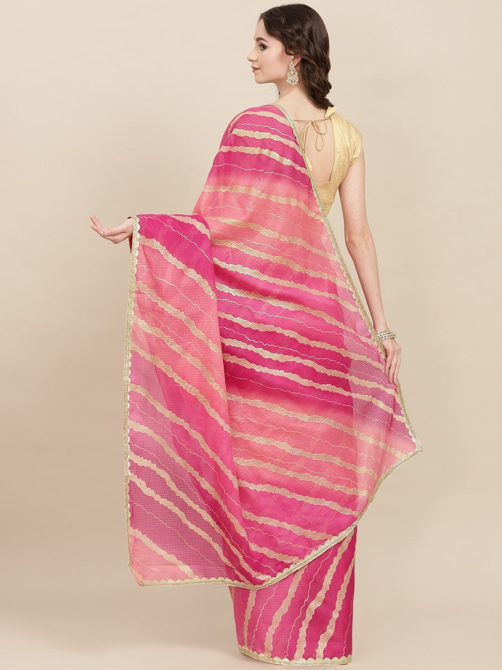 Pink Leheriya Saree-Yufta Store-9887SARPK