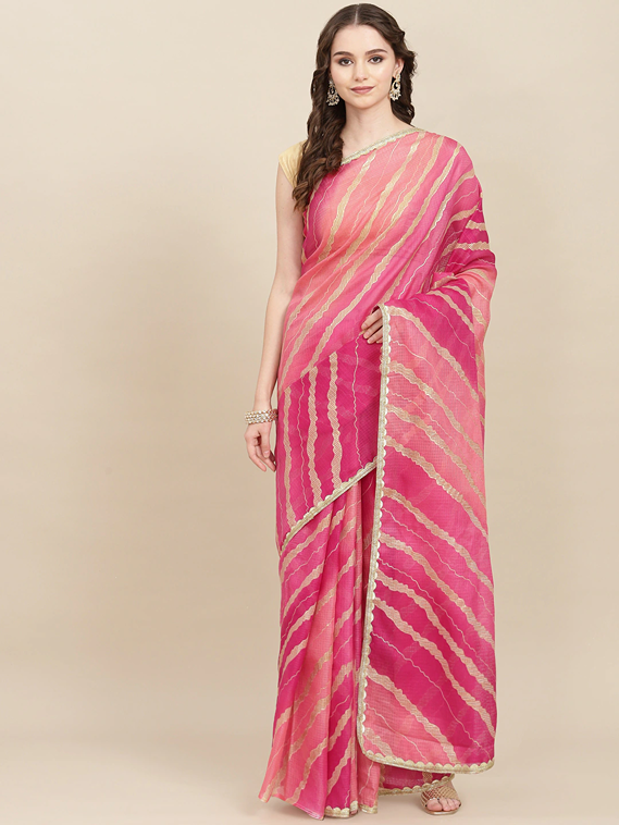 Pink Leheriya Saree-Yufta Store-9887SARPK