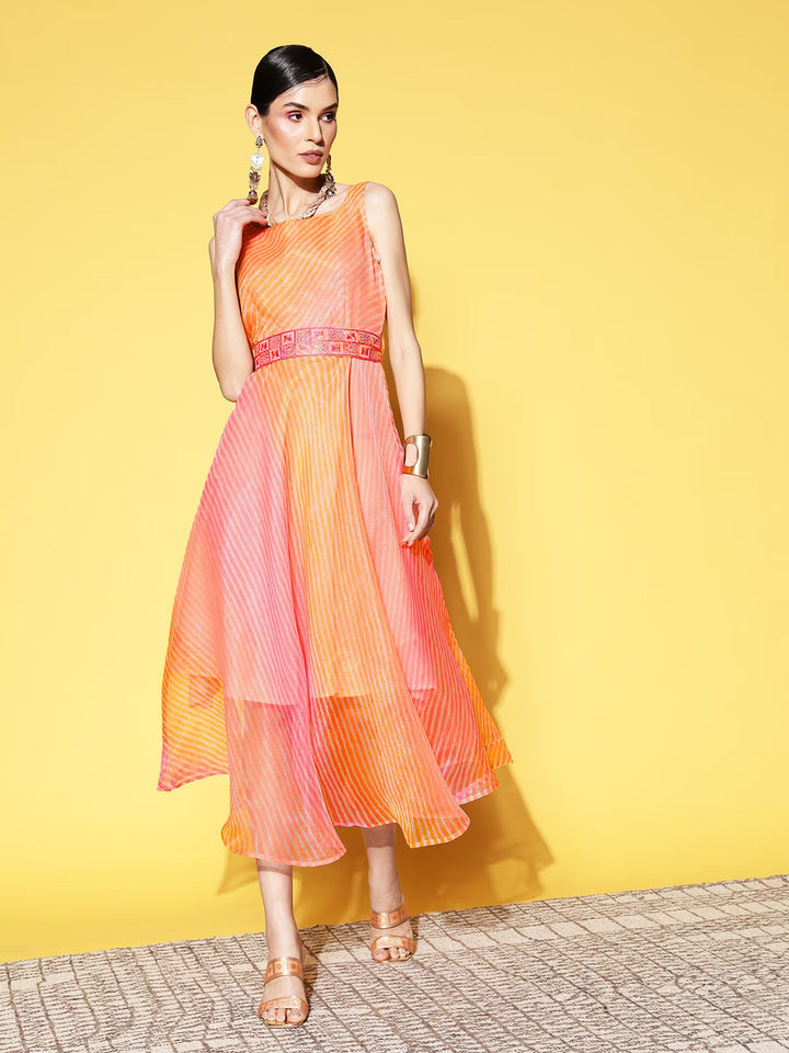 Pink Organza Dress-Yufta Store-8132DRSPKXS