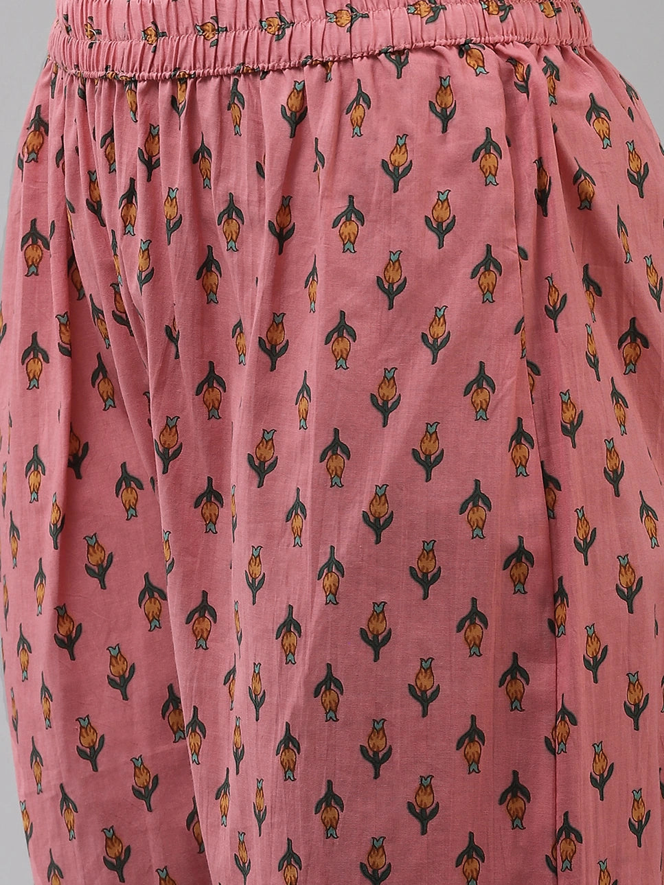 Pink Printed Cotton Dupatta Set-Yufta Store-4772SKDPKM