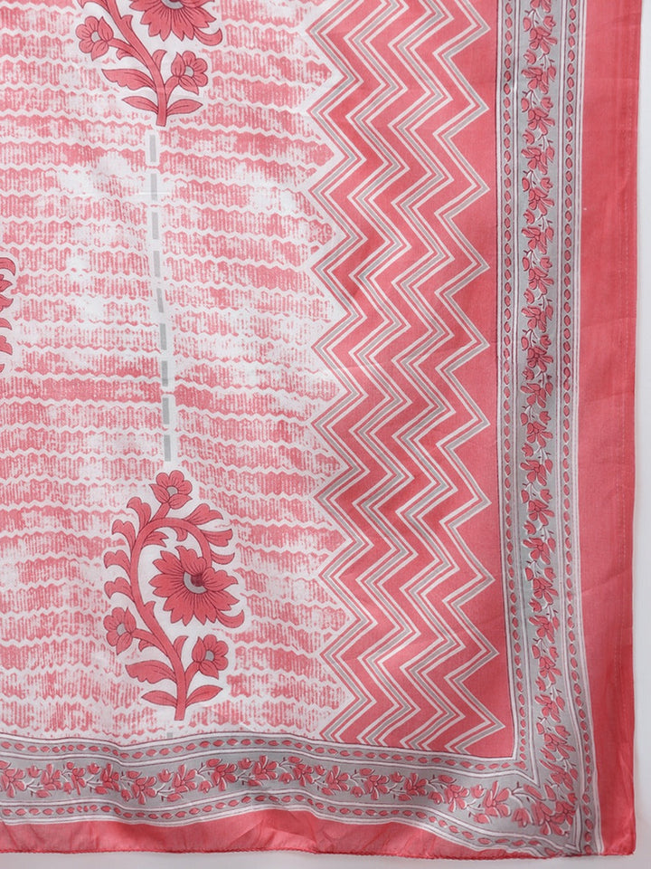 Pink Printed Cotton Dupatta Set-Yufta Store-9842SKDPKS