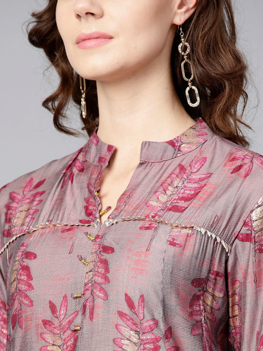 Pink Printed Kurta Set-Yufta Store-YUFNSET2012S