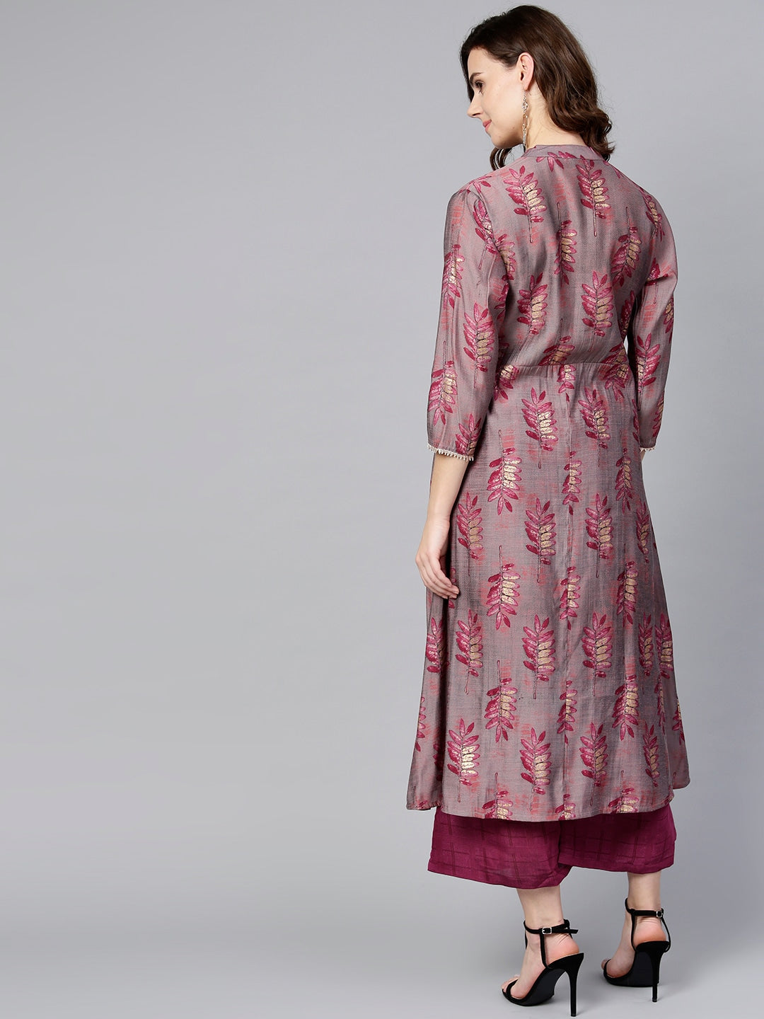 Pink Printed Kurta Set-Yufta Store-YUFNSET2012S