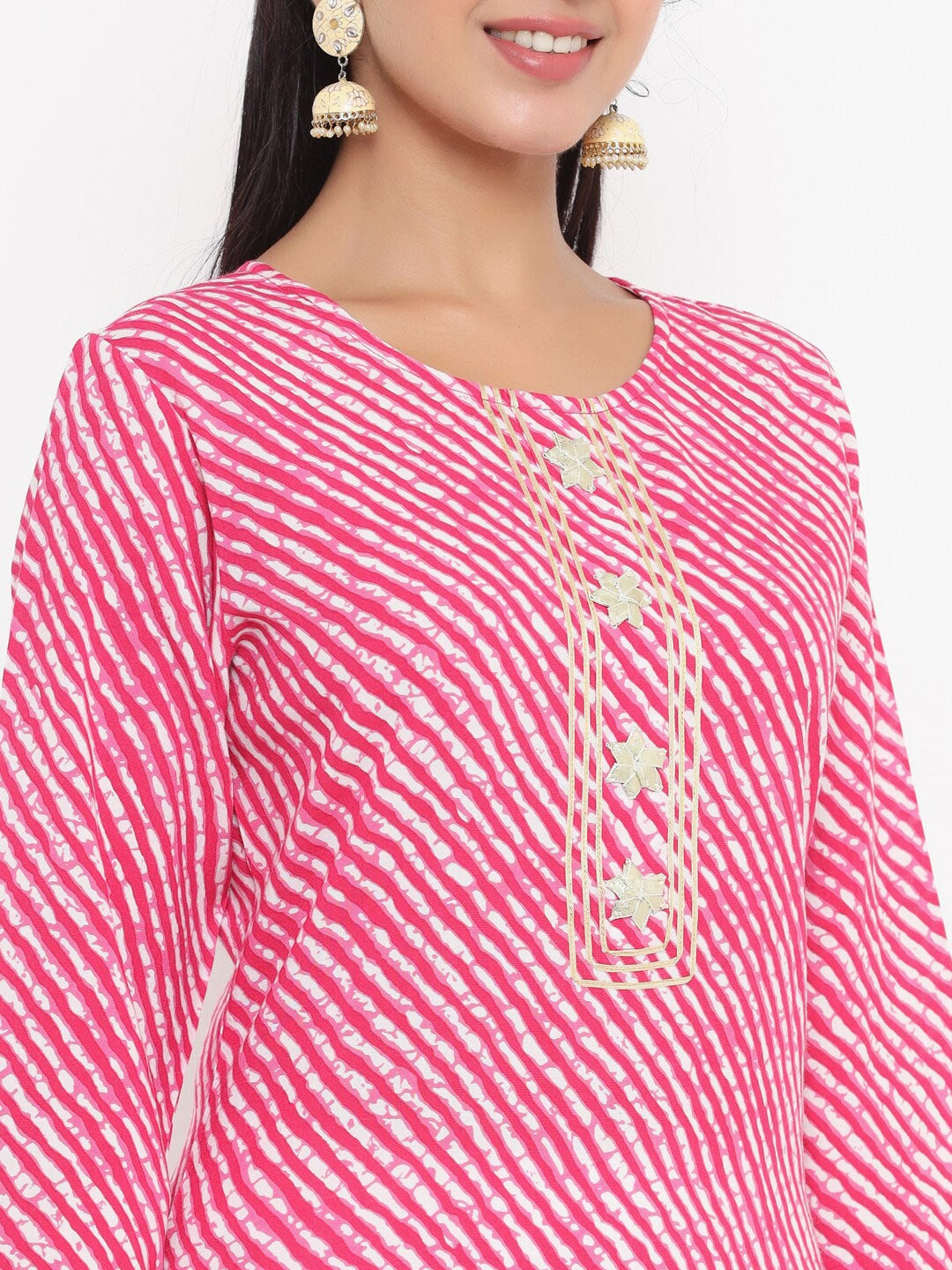 Pink Printed Kurta-Yufta Store-9763KURPKS