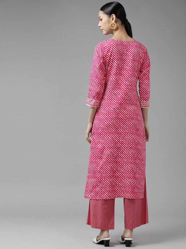 Pink Printed Kurta-Yufta Store-9771KURPKS