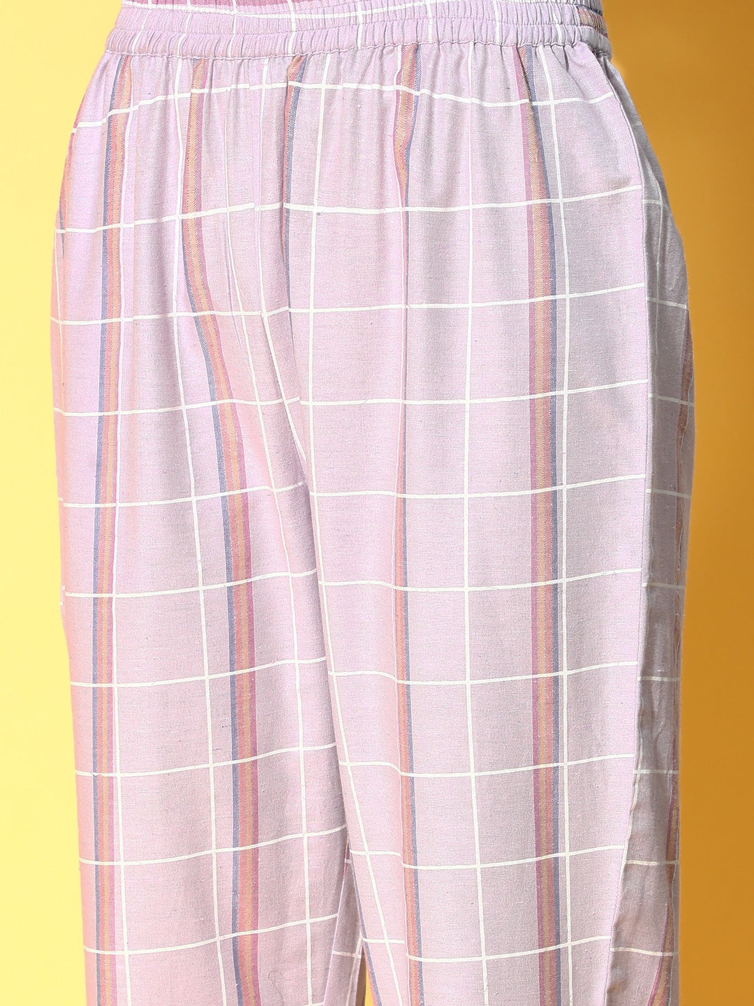 Pink Printed Kurta with Trousers