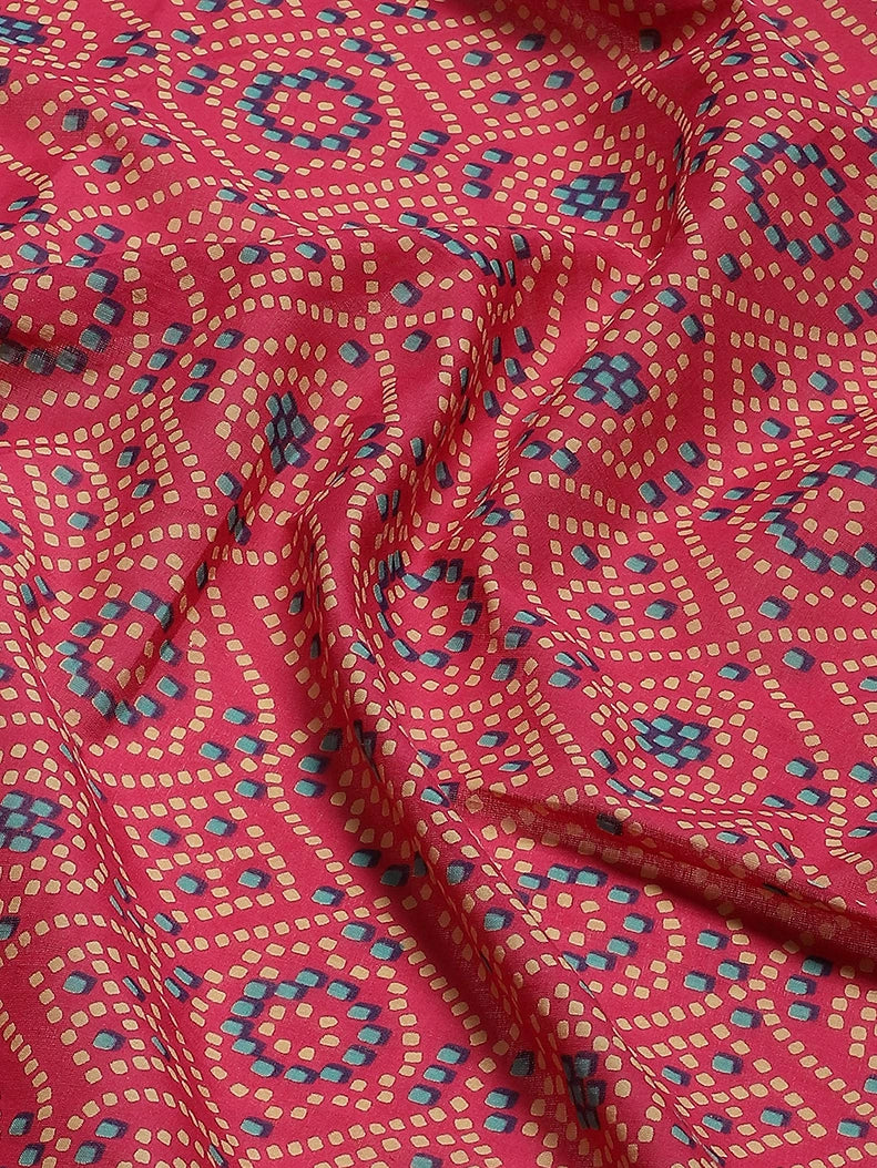 Pink Printed Saree-Yufta Store-6047SARPK