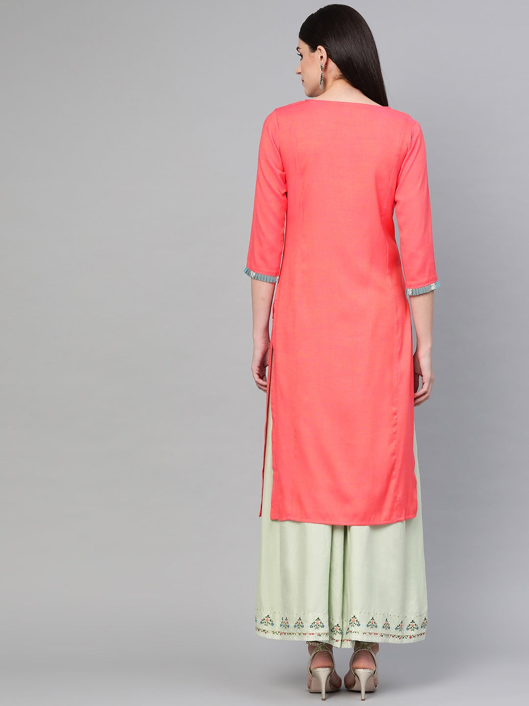 Pink Quirky Embroidered Kurta-Yufta Store-839KURPKS