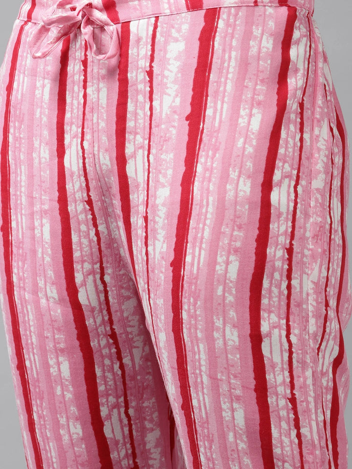 Pink Sequinned Kurta Set-Yufta Store-6403SETPKM
