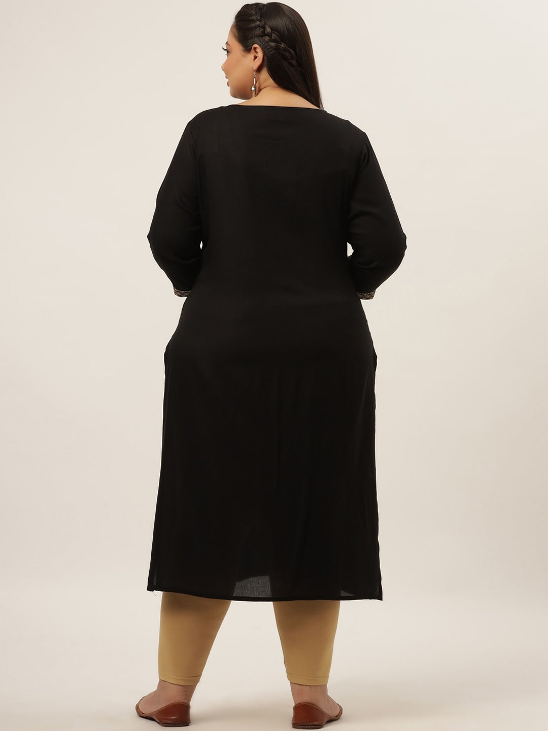 Plus Size Black Ethnic Kurta