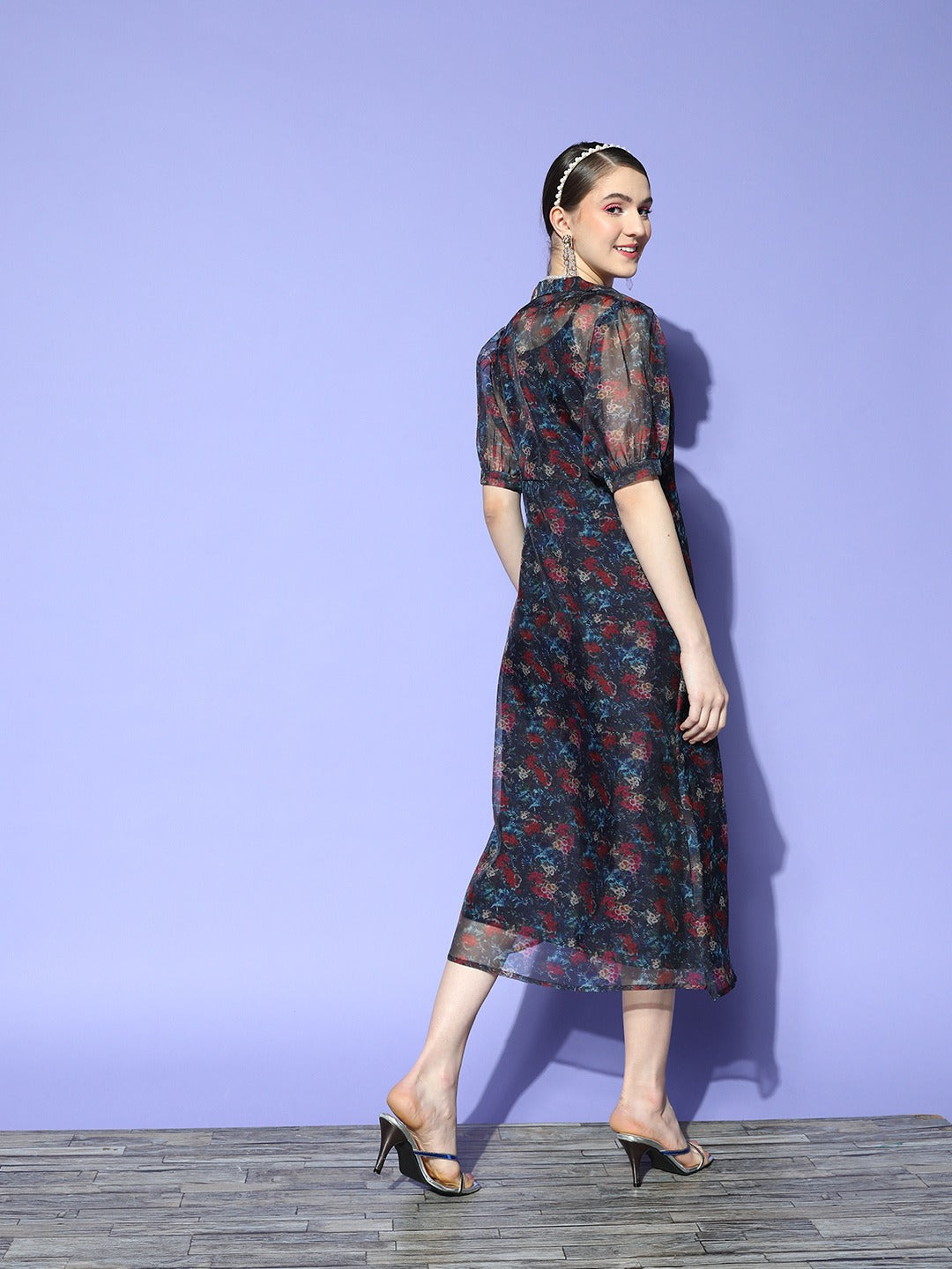 Printed A-Line Midi Dress-Yufta Store-8184DRSNBXS