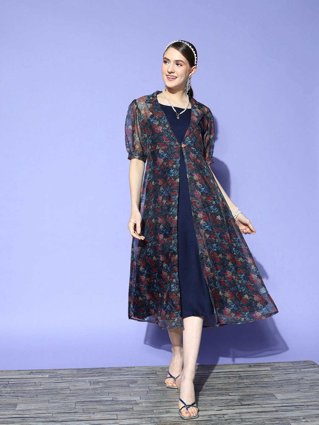 Printed A-Line Midi Dress-Yufta Store-8184DRSNBXS