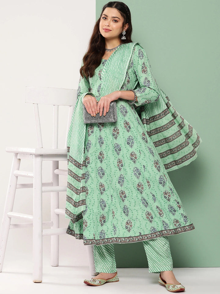 Printed Cotton Kurta Dupatta Set