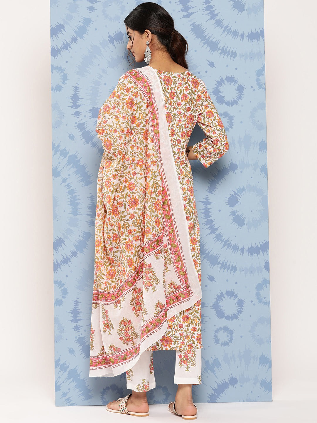 Printed Cotton Kurta Dupatta Set-Yufta Store-1184SKDWHS