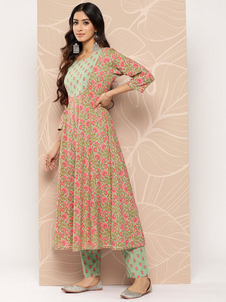 Printed Cotton Kurta Dupatta Set-Yufta Store-1204SKDSGS