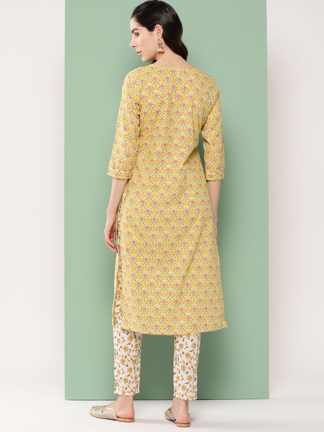 Printed Cotton Kurta Set-Yufta Store-1172SETYLM