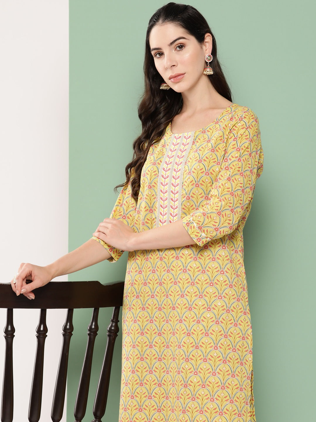 Printed Cotton Kurta Set-Yufta Store-1172SETYLM