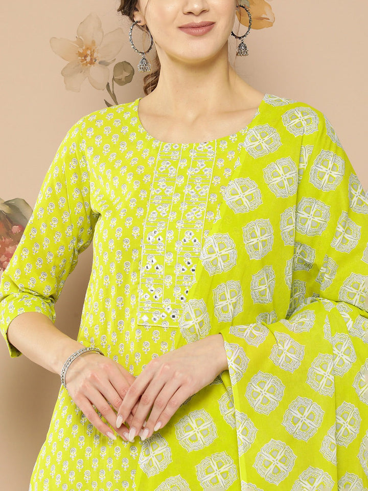 Printed Kurta Dupatta Set-Yufta Store-1273SKDGRS