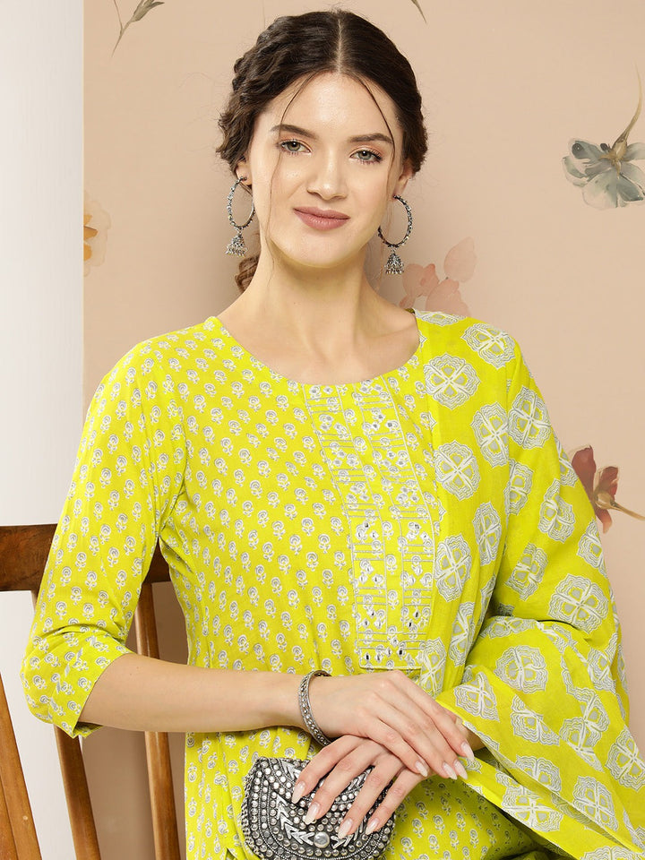 Printed Kurta Dupatta Set-Yufta Store-1273SKDGRS