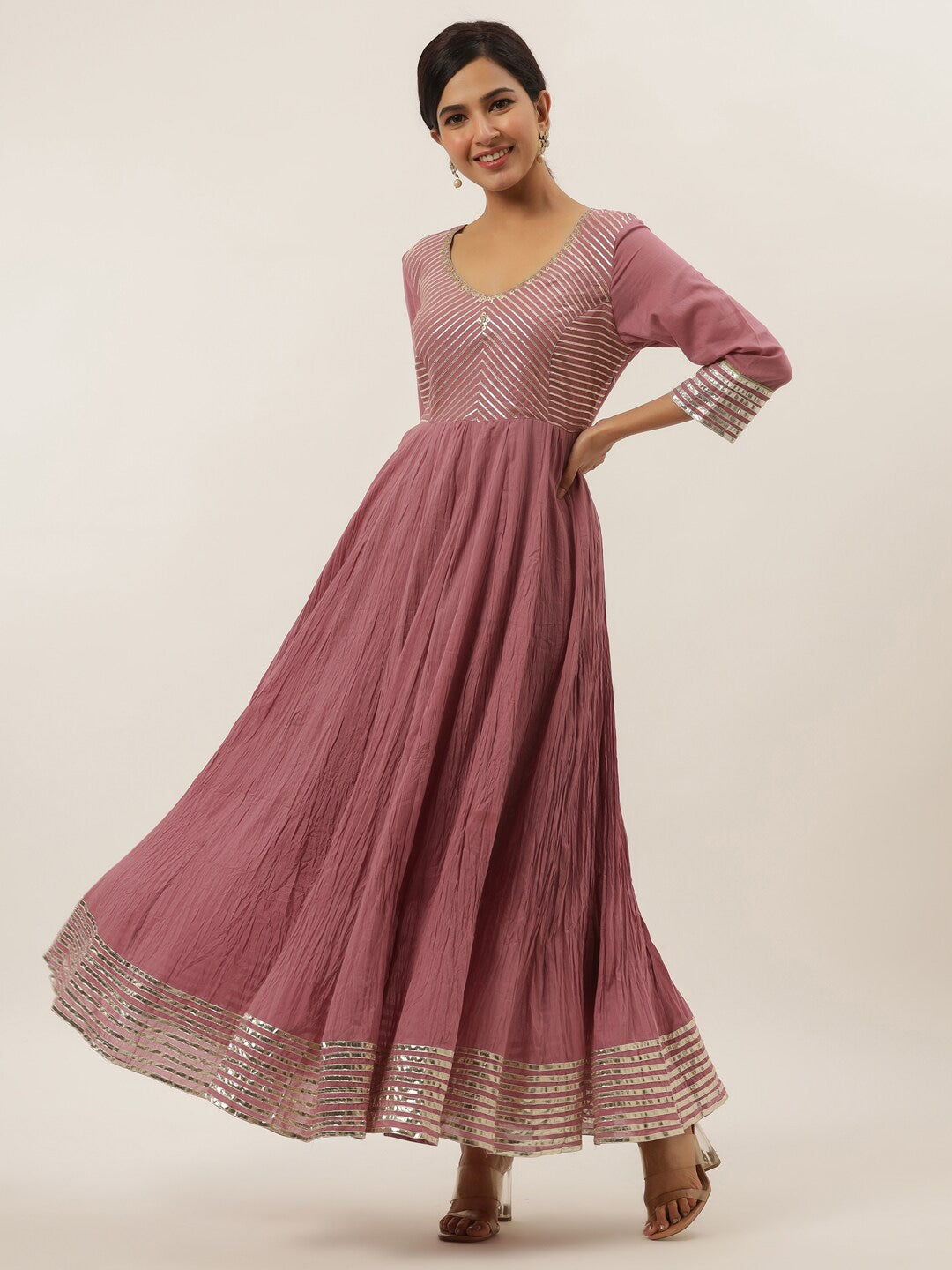 Purple Ethnic Maxi Dress-Yufta Store-6001DRSPRM