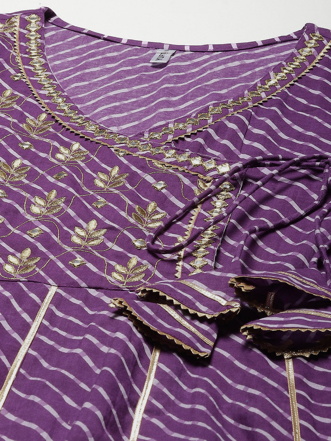 Purple Ethnic Motifs Maxi Dress