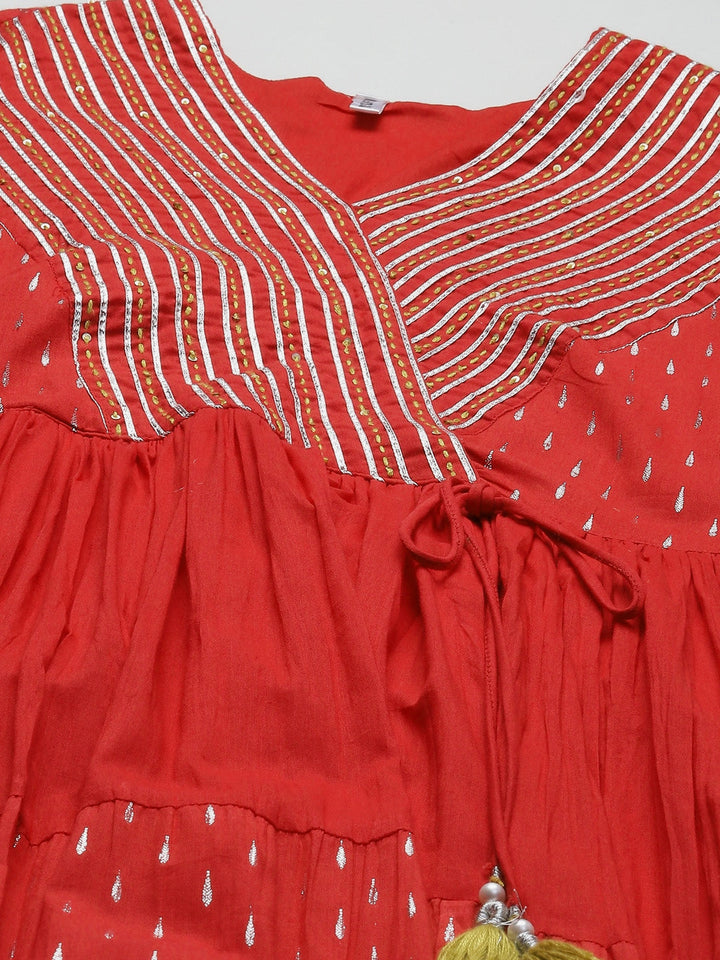 Red Gotta Patti Ethnic Maxi Dress-Yufta Store-6002DRSRDM